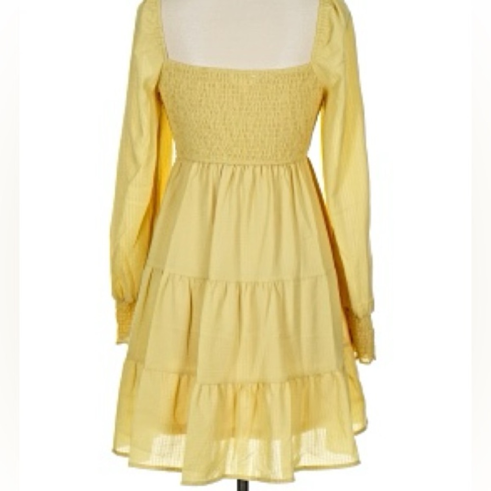 Blu Pepper Light Yellow Smocked Dress
